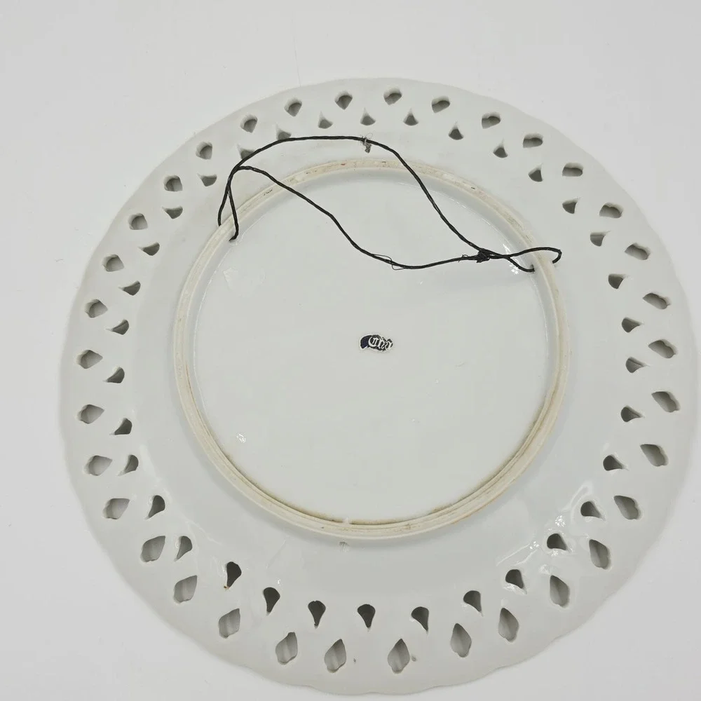 Vintage Cardinal Reticulated Display Plate Bird Collector Japan 8
